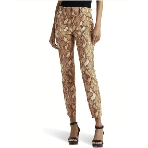 LAUREN Ralph Lauren High Rise Skinny Ankle Snake Print Jeans ( 12 ) - Picture 1 of 6